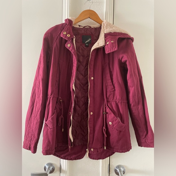Collection B hooded jacket burgundy color - Picture 3 of 5